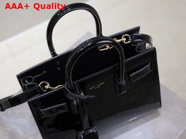 Saint Laurent Sac de Jour Nano in Black Patent Leather Replica