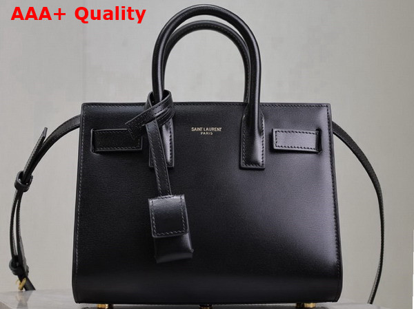 Saint Laurent Sac de Jour Nano in Black Smooth Leather Replica
