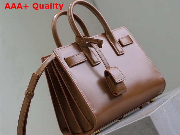Saint Laurent Sac de Jour Nano in Brown Smooth Leather Replica