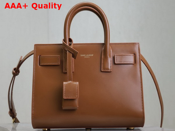 Saint Laurent Sac de Jour Nano in Brown Smooth Leather Replica