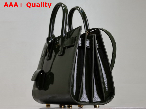 Saint Laurent Sac de Jour Nano in Dark Green Patent Leather Replica
