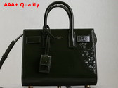 Saint Laurent Sac de Jour Nano in Dark Green Patent Leather Replica