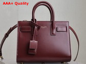 Saint Laurent Sac de Jour Nano in Rouge Merlot Smooth Leather Replica