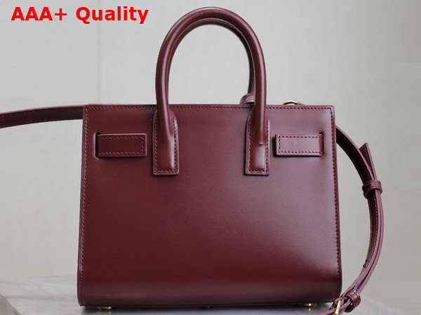 Saint Laurent Sac de Jour Nano in Rouge Merlot Smooth Leather Replica