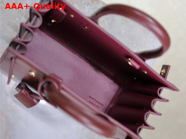 Saint Laurent Sac de Jour Nano in Rouge Merlot Smooth Leather Replica
