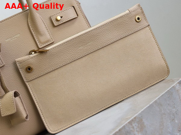 Saint Laurent Sac de Jour in Supple Grained Leather Baby Dark Beige Replica