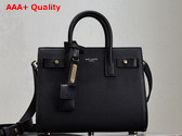 Saint Laurent Sac de Jour in Supple Grained Leather Nano Black Replica