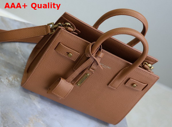 Saint Laurent Sac de Jour in Supple Grained Leather Nano Cinnamon Replica