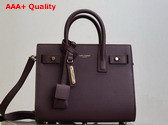 Saint Laurent Sac de Jour in Supple Grained Leather Nano Rouge Cabernet Replica