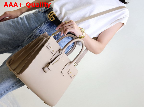 Saint Laurent Sac de Jour in Supple Grained Leather Small Dark Beige Replica