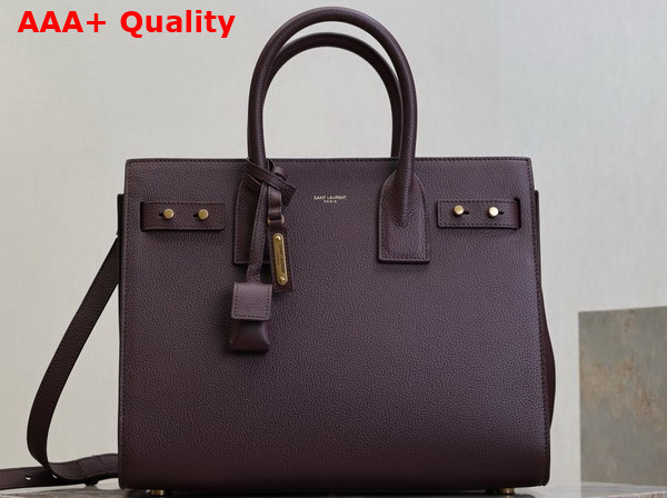 Saint Laurent Sac de Jour in Supple Grained Leather Small Rouge Cabernet Replica