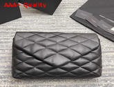 Saint Laurent Sade Puffer Envelope Clutch in Black Lambskin Replica