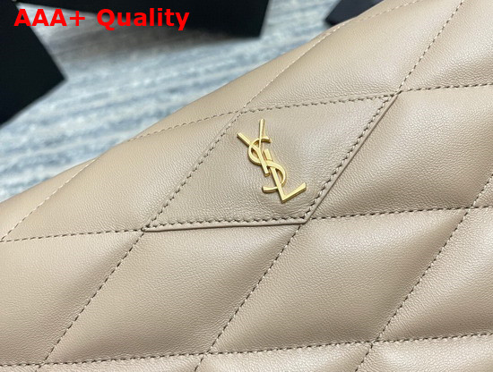 Saint Laurent Sade Puffer Envelope Clutch in Dark Beige Lambskin Replica