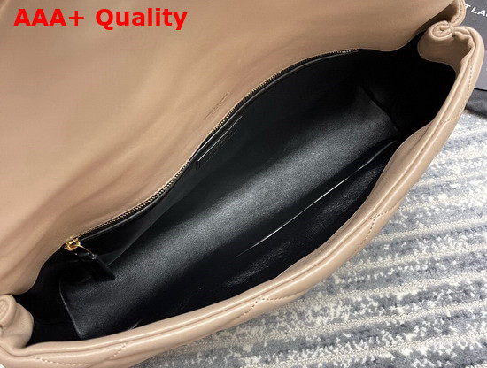 Saint Laurent Sade Puffer Envelope Clutch in Dark Beige Lambskin Replica