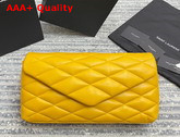Saint Laurent Sade Puffer Envelope Clutch in Saffron Lambskin Replica