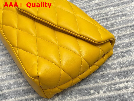 Saint Laurent Sade Puffer Envelope Clutch in Saffron Lambskin Replica