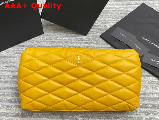 Saint Laurent Sade Puffer Envelope Clutch in Saffron Lambskin Replica