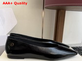Saint Laurent Sao Ballerinas in Black Smooth Leather Replica