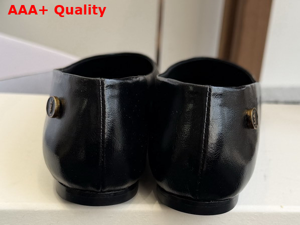 Saint Laurent Sao Ballerinas in Black Smooth Leather Replica