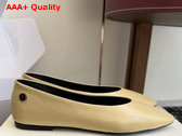 Saint Laurent Sao Ballerinas in Cream Smooth Leather Replica