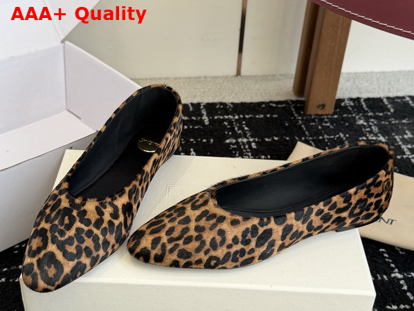Saint Laurent Sao Ballerinas in Pony Hair Leather Leopard Replica