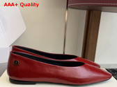 Saint Laurent Sao Ballerinas in Red Smooth Leather Replica