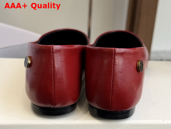Saint Laurent Sao Ballerinas in Red Smooth Leather Replica
