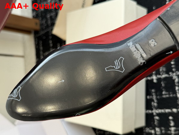 Saint Laurent Sao Ballerinas in Red Smooth Leather Replica