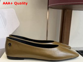Saint Laurent Sao Ballerinas in Teak Smooth Leather Replica