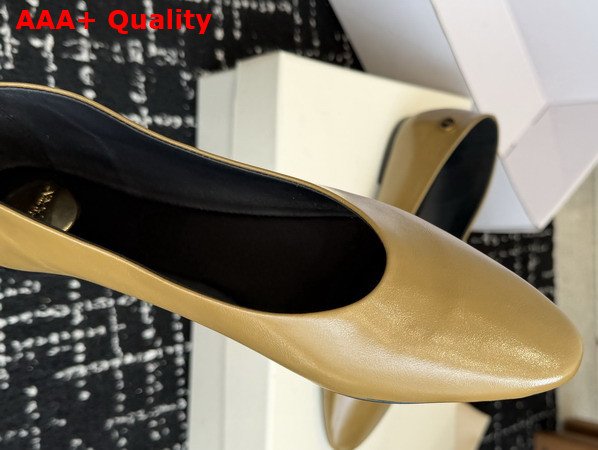 Saint Laurent Sao Ballerinas in Teak Smooth Leather Replica