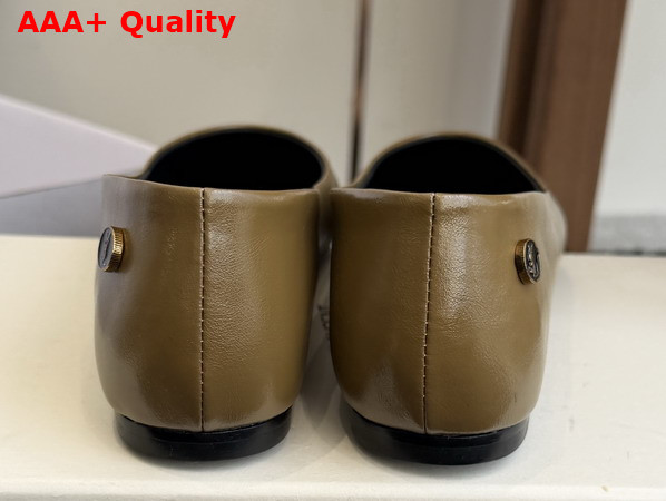 Saint Laurent Sao Ballerinas in Teak Smooth Leather Replica
