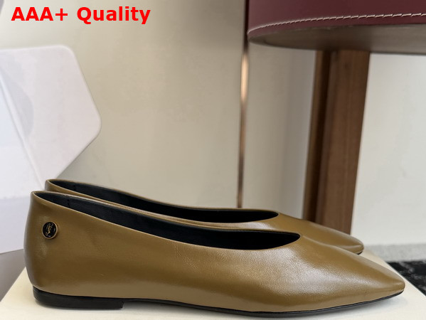 Saint Laurent Sao Ballerinas in Teak Smooth Leather Replica