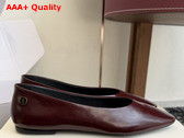 Saint Laurent Sao Ballerinas in Vintage Bordeaux Smooth Leather Replica