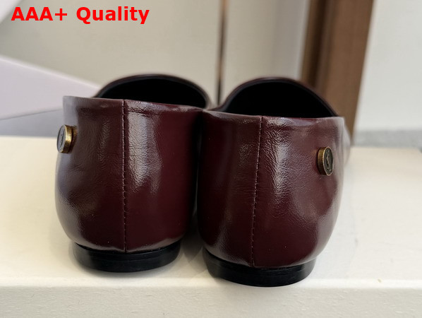 Saint Laurent Sao Ballerinas in Vintage Bordeaux Smooth Leather Replica