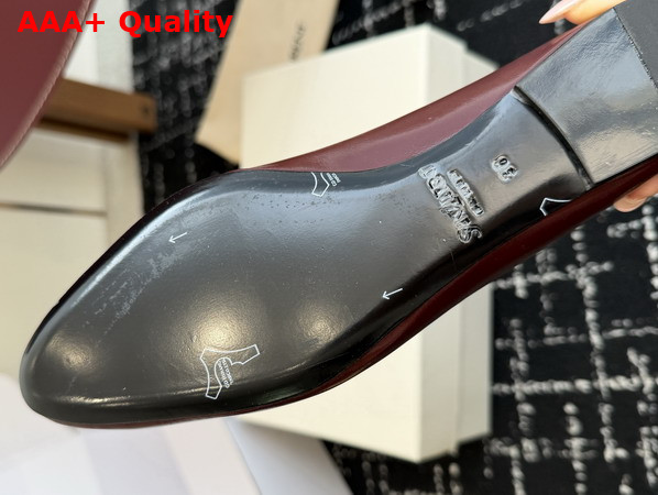 Saint Laurent Sao Ballerinas in Vintage Bordeaux Smooth Leather Replica