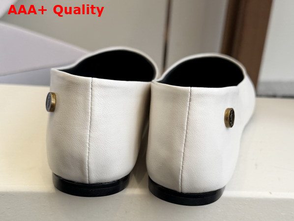 Saint Laurent Sao Ballerinas in White Smooth Leather Replica