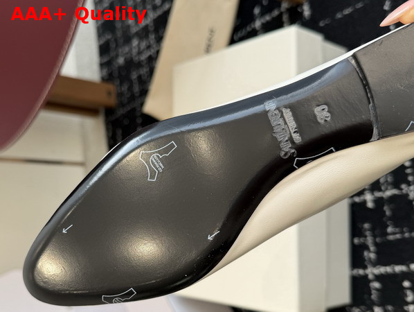 Saint Laurent Sao Ballerinas in White Smooth Leather Replica
