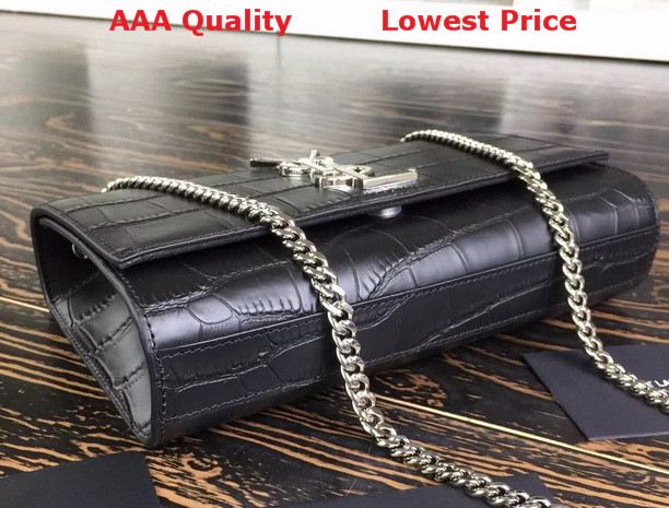 Saint Laurent Satchel In Black Crocodile for Sale