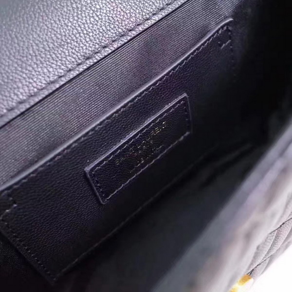 Saint Laurent Satchel in Black Mixed Matelasse Leather for Sale