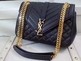 Saint Laurent Satchel in Black Mixed Matelasse Leather for Sale