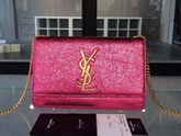 Saint Laurent Satchel in Fuchsia Grained Metallic Leather for Sale