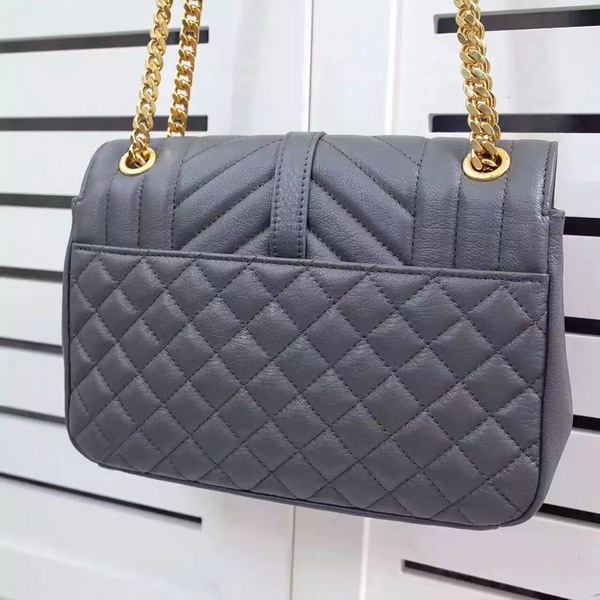 Saint Laurent Satchel in Grey Mixed Matelasse Leather for Sale