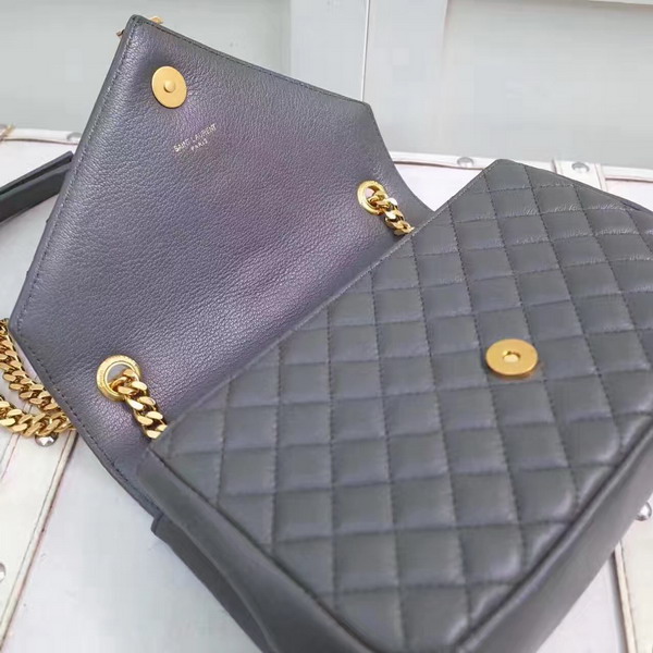 Saint Laurent Satchel in Grey Mixed Matelasse Leather for Sale