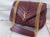 Saint Laurent Satchel in Oxblood Mixed Matelasse Leather for Sale