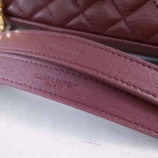 Saint Laurent Satchel in Oxblood Mixed Matelasse Leather for Sale