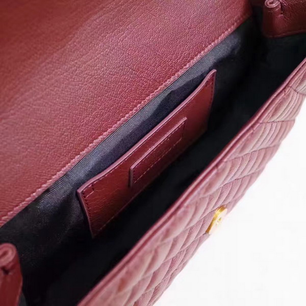 Saint Laurent Satchel in Oxblood Mixed Matelasse Leather for Sale