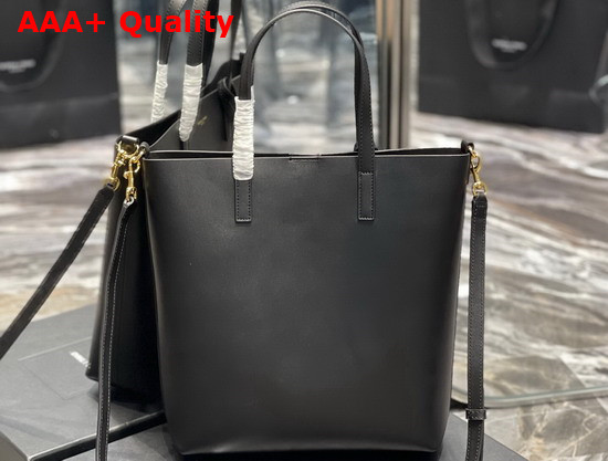 Saint Laurent Shopping Bag Saint Laurent N S in Supple Leather Black Replica