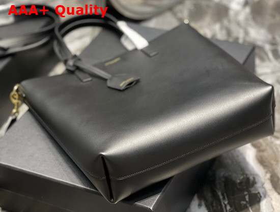 Saint Laurent Shopping Bag Saint Laurent N S in Supple Leather Black Replica