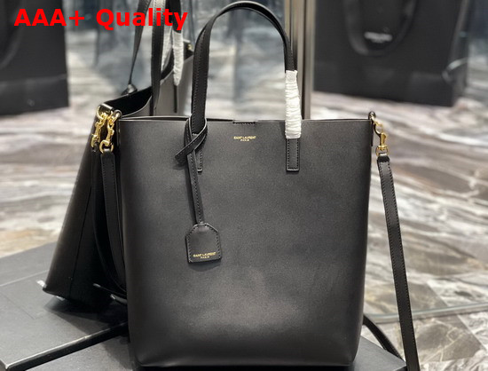 Saint Laurent Shopping Bag Saint Laurent N S in Supple Leather Black Replica