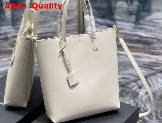 Saint Laurent Shopping Bag Saint Laurent N S in Supple Leather Blanc Vintage Replica